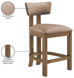 Lavrin Vegan Leather Upholstered Counter Stool — 88061-C - Tan - 88061Tan-C Infographic