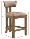 Lavrin Vegan Leather Upholstered Counter Stool — 88061-C - Tan - 88061Tan-C Dim