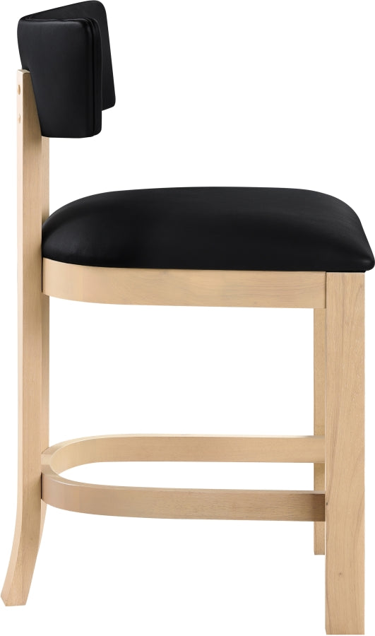 Lavrin Vegan Leather Upholstered Counter Stool — 88062-C - Black - 88062Black-C alternate view 2