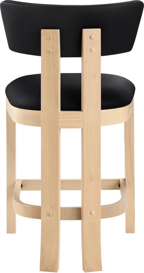 Lavrin Vegan Leather Upholstered Counter Stool — 88062-C - Black - 88062Black-C alternate view 3