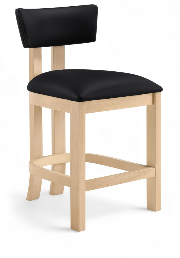 Lavrin Vegan Leather Upholstered Counter Stool — 88062-C - Black - 88062Black-C
