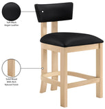 Lavrin Vegan Leather Upholstered Counter Stool — 88062-C - Black - 88062Black-C Infographic