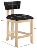Lavrin Vegan Leather Upholstered Counter Stool — 88062-C - Black - 88062Black-C Dim
