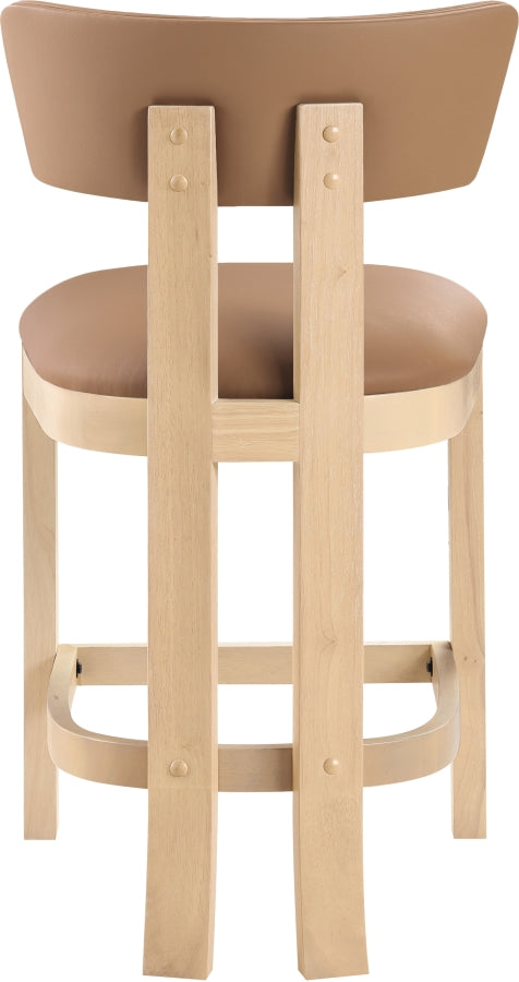Lavrin Vegan Leather Upholstered Counter Stool — 88062-C - Cognac - 88062Cognac-C alternate view 3