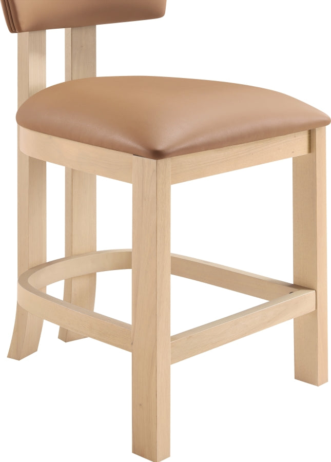 Lavrin Vegan Leather Upholstered Counter Stool — 88062-C - Cognac - 88062Cognac-C alternate view 4
