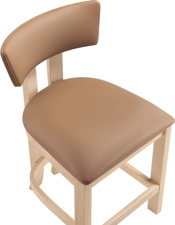Lavrin Vegan Leather Upholstered Counter Stool — 88062-C - Cognac - 88062Cognac-C alternate view 5