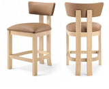 Lavrin Vegan Leather Upholstered Counter Stool — 88062-C - Cognac - 88062Cognac-C Double Chair