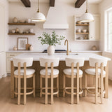 Lavrin Vegan Leather Upholstered Counter Stool — 88062-C - Cream - 88062Cream-C alternate view 1