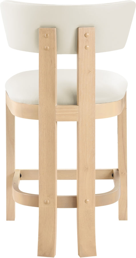 Lavrin Vegan Leather Upholstered Counter Stool — 88062-C - Cream - 88062Cream-C alternate view 3