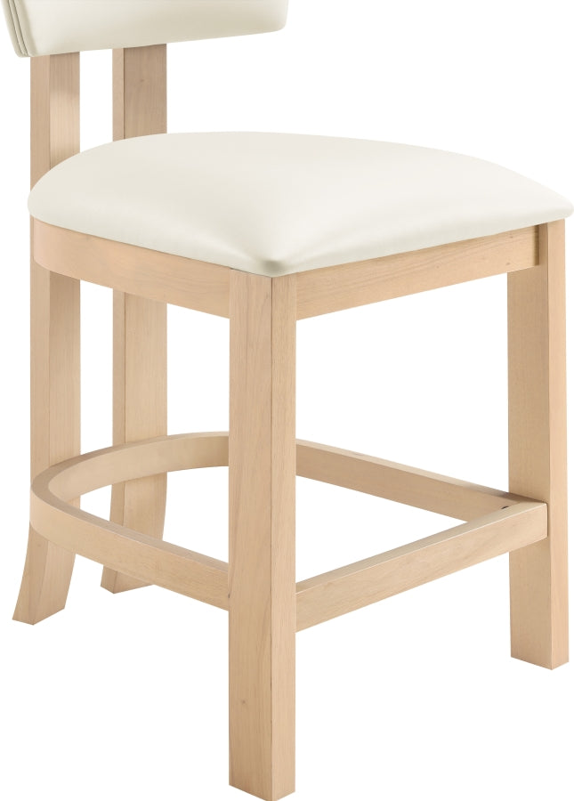 Lavrin Vegan Leather Upholstered Counter Stool — 88062-C - Cream - 88062Cream-C alternate view 4