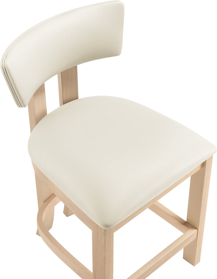 Lavrin Vegan Leather Upholstered Counter Stool — 88062-C - Cream - 88062Cream-C alternate view 5