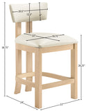 Lavrin Vegan Leather Upholstered Counter Stool — 88062-C - Cream - 88062Cream-C Dim
