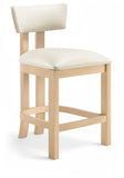 Lavrin Vegan Leather Upholstered Counter Stool — 88062-C - Cream - 88062Cream-C