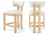 Lavrin Vegan Leather Upholstered Counter Stool — 88062-C - Cream - 88062Cream-C Double Chair