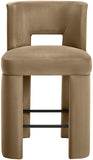 Zuno Velvet Performance Fabric Upholstered Counter Stool — 947 - Beige - 947Beige-C alternate view 2