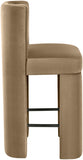 Zuno Velvet Performance Fabric Upholstered Counter Stool — 947 - Beige - 947Beige-C alternate view 3