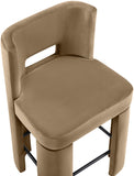 Zuno Velvet Performance Fabric Upholstered Counter Stool — 947 - Beige - 947Beige-C alternate view 6