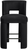 Zuno Velvet Performance Fabric Upholstered Counter Stool — 947 - Black - 947Black-C alternate view 2