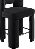 Zuno Velvet Performance Fabric Upholstered Counter Stool — 947 - Black - 947Black-C alternate view 5