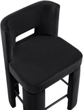 Zuno Velvet Performance Fabric Upholstered Counter Stool — 947 - Black - 947Black-C alternate view 6