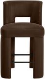 Zuno Velvet Performance Fabric Upholstered Counter Stool — 947 - Brown - 947Brown-C alternate view 2