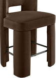Zuno Velvet Performance Fabric Upholstered Counter Stool — 947 - Brown - 947Brown-C alternate view 5