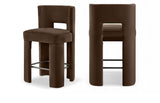 Zuno Velvet Performance Fabric Upholstered Counter Stool — 947 - Brown - 947Brown-C Double Chair