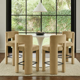 Zuno Velvet Performance Fabric Upholstered Counter Stool — 947 - Camel - 947Camel-C alternate view 1