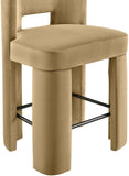 Zuno Velvet Performance Fabric Upholstered Counter Stool — 947 - Camel - 947Camel-C alternate view 5