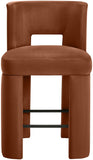 Zuno Velvet Performance Fabric Upholstered Counter Stool — 947 - Cognac - 947Cognac-C alternate view 2