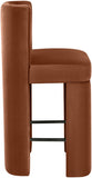 Zuno Velvet Performance Fabric Upholstered Counter Stool — 947 - Cognac - 947Cognac-C alternate view 3