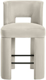 Zuno Velvet Performance Fabric Upholstered Counter Stool — 947 - Cream - 947Cream-C alternate view 2