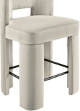 Zuno Velvet Performance Fabric Upholstered Counter Stool — 947 - Cream - 947Cream-C alternate view 5