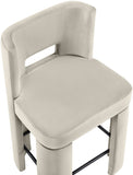 Zuno Velvet Performance Fabric Upholstered Counter Stool — 947 - Cream - 947Cream-C alternate view 6