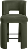 Zuno Velvet Performance Fabric Upholstered Counter Stool — 947 - Green - 947Green-C alternate view 2