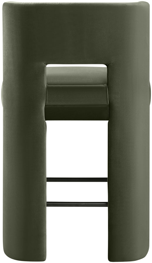 Zuno Velvet Performance Fabric Upholstered Counter Stool — 947 - Green - 947Green-C alternate view 4