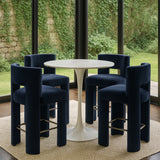 Zuno Velvet Performance Fabric Upholstered Counter Stool — 947 - Blue - 947Navy-C alternate view 1