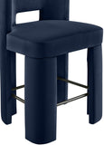 Zuno Velvet Performance Fabric Upholstered Counter Stool — 947 - Blue - 947Navy-C alternate view 5