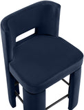 Zuno Velvet Performance Fabric Upholstered Counter Stool — 947 - Blue - 947Navy-C alternate view 6