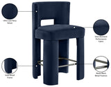 Zuno Velvet Performance Fabric Upholstered Counter Stool — 947 - Blue - 947Navy-C Infographic