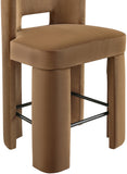 Zuno Velvet Performance Fabric Upholstered Counter Stool — 947 - Saddle - 947Saddle-C alternate view 5