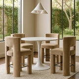 Zuno Velvet Performance Fabric Upholstered Counter Stool — 947 - Taupe - 947Taupe-C alternate view 1