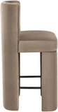 Zuno Velvet Performance Fabric Upholstered Counter Stool — 947 - Taupe - 947Taupe-C alternate view 2