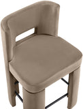 Zuno Velvet Performance Fabric Upholstered Counter Stool — 947 - Taupe - 947Taupe-C alternate view 5
