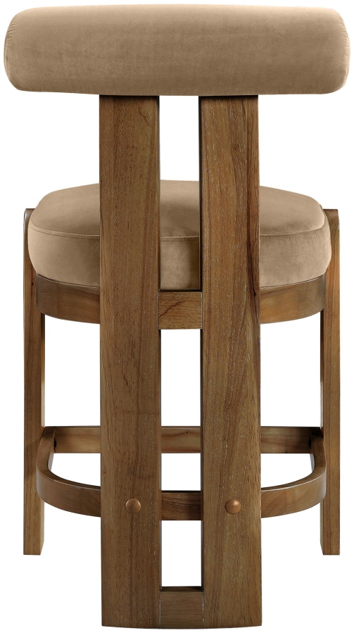Arienzo Velvet Performance Fabric Upholstered Counter Stool — 88025-C - Beige - 88025Beige-C alternate view 4