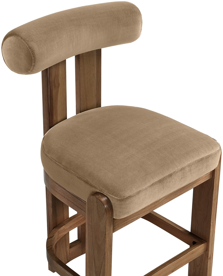Arienzo Velvet Performance Fabric Upholstered Counter Stool — 88025-C - Beige - 88025Beige-C alternate view 5