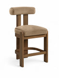 Arienzo Velvet Performance Fabric Upholstered Counter Stool — 88025-C - Beige - 88025Beige-C