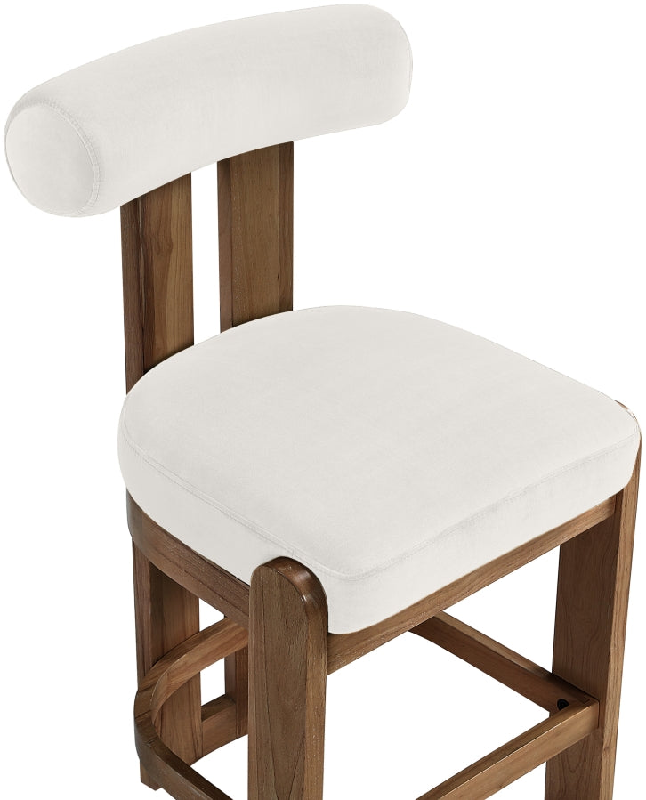 Arienzo Velvet Performance Fabric Upholstered Counter Stool — 88025-C - Cream - 88025Cream-C alternate view 5