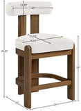 Arienzo Velvet Performance Fabric Upholstered Counter Stool — 88025-C - Cream - 88025Cream-C Dim