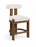 Arienzo Velvet Performance Fabric Upholstered Counter Stool — 88025-C - Cream - 88025Cream-C